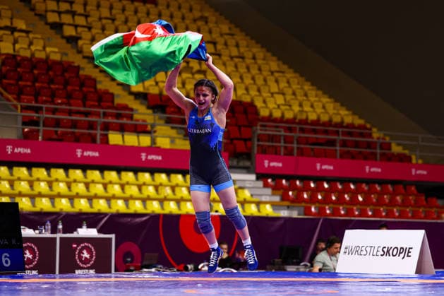 Ringen, U20 EM in Skopje U20 European Championships 62kg WW - Ruzanna Mammadova (AZE) *** U20 European Championships, 62 kg Open Weight, Ruzanna Mammadova (AZE) Copyright: xJakexKirkmanx xUnitedxWorldxWrestlingx Jake Kirkman United World Wrestling