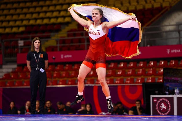 Ringen, U20 EM in Skopje U20 European Championships 65kg WW - Margarita Salnazarian (RUS) *** U20 European Championships, 65 kg Open Weight, Margarita Salnazarian (RUS) Copyright: xJakexKirkmanx xUnitedxWorldxWrestlingx Jake Kirkman United World Wrestling