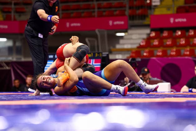 Ringen, U20 EM in Skopje U20 European Championships 65kg WW - Mirijam Lindaas Hansen (NOR) df. Vasiliki Karavanou (GRE) *** U20 European Championships, 65 kg Open Weight: Mirijam Lindaas Hansen (NOR) def. Vasiliki Karavanou (GRE) Copyright: xJakexKirkmanx xUnitedxWorldxWrestlingx Jake Kirkman United World Wrestling