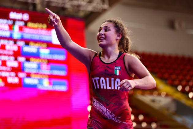 Ringen, U20 EM in Skopje U20 European Championships 57kg WW - Fabiana Rinella (ITA) *** U20 European Championships, 57 kg Open Weight, Fabiana Rinella (ITA) Copyright: xJakexKirkmanx xUnitedxWorldxWresx Jake Kirkman United World Wres