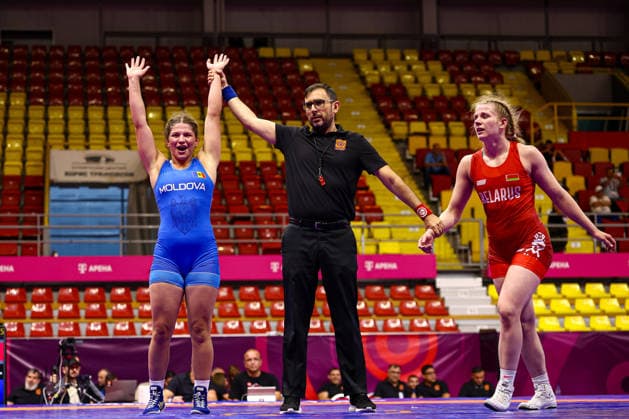 Ringen, U20 EM in Skopje U20 European Championships 72kg WW - Alexandra Moisei (MDA) df. Ulyana Lapanik (BLR) *** U20 European Championships, 72 kg Open Weight: Alexandra Moisei (MDA) def. Ulyana Lapanik (BLR) Copyright: xJakexKirkmanx xUnitedxWorldxWrestlingx Jake Kirkman United World Wrestling