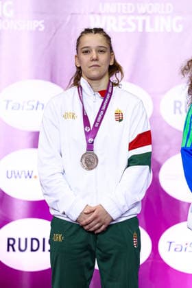 Ringen, U20 EM in Skopje U20 European Championships Podium 57kg WW - Bronze: Liliana Kapuvari (HUN) *** U20 European Championships, 57kg Open Weight, Bronze Medal: Liliana Kapuvari (HUN) Copyright: xJakexKirkmanx xUnitedxWorldxWresx Jake Kirkman United World Wres