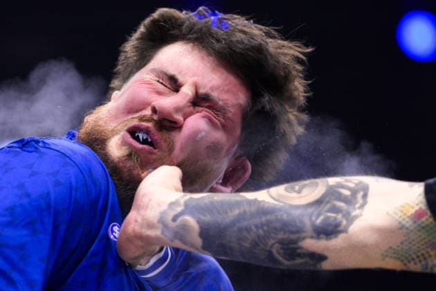 July 11, 2026, Las Vegas, Nevada, USA: BRANDON RHODES received a powerful slap during Power Slap 21 at the Cosmopolitan in Las Vegas. Las Vegas USA - ZUMAo117 20260711_zsp_o117_007 Copyright: xMikaelxOnax