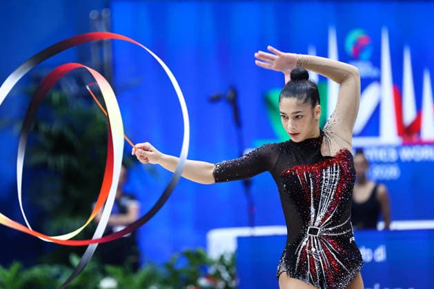 OTHER - Gymnastics - Rhythmic gymnastics, Rhythmische Sportgymnastik, RSG - 2026 FIG World Cup Photo by IPA ABACAPRESS.COM86591998 - Sofia RAFFAELI (ITA) during the Rhythmic Gymnastics World Cup Final at the Unipol Forum, Milan, Italy, on July 11, 2026, during the Rhythmic Gymnastics - FIG World Cup 2026, Gymnastics in Assago (MI), Italy, July 11, 2026 Assago (MI) Italy  Copyright: xIPAxSport ABACAx