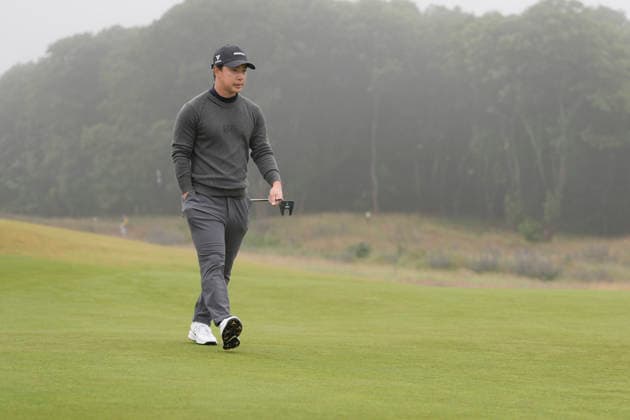 NORTH BERWICK, SCOTLAND - JULY 11: Yuto Katsuragawa walks onto the first green during Round 3 of the Genesis Scottish Open at the Renaissance Club, North Berwick on July 11, 2026 in North Berwick, Scotland Genesis Scottish Open Round 3