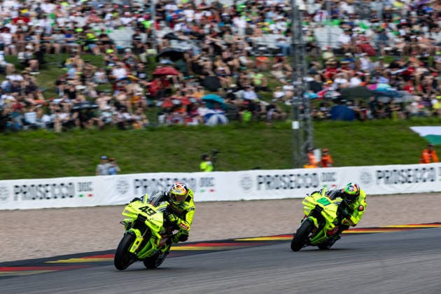 GER, Großer Preis von Deutschland, MotoGP. 11. Lauf, FIM Motorrad-Weltmeisterschaft. 11.07.2026, Sachsenring, Hohenstein-Ernstthal, GER, Großer Preis von Deutschland, MotoGP. 11. Lauf, FIM Motorrad-Weltmeisterschaft. 49, Fabio Di Giannantonio, Pertamina Enduro VR46 Racing Team, 21, Franco Morbidelli, Pertamina Enduro VR46 Racing Team Â Foto: Alexander Trienitz Hohenstein-Ernstthal Sachsenring Sachsen Deutschland *** GER, German Grand Prix, MotoGP Round 11, FIM Motorcycle World Championship, July 11, 2026, Sachsenring, Hohenstein Ernstthal, GER, German Grand Prix, MotoGP Round 11, FIM Motorcycle World Championship 49, Fabio Di Giannantonio, Pertamina Enduro VR46 Racing Team, 21, Franco Morbidelli, Pertamina Enduro VR46 Racing Team. Photo by Alexander Trienitz, Hohenstein Ernstthal, Sachsenring, Saxony, Germany