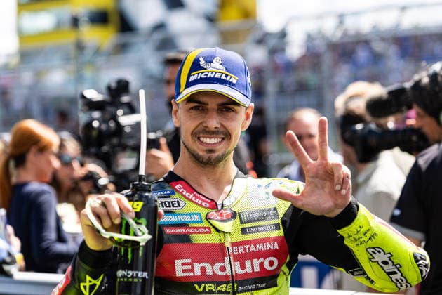 GER, Großer Preis von Deutschland, MotoGP. 11. Lauf, FIM Motorrad-Weltmeisterschaft. 11.07.2026, Sachsenring, Hohenstein-Ernstthal, GER, Großer Preis von Deutschland, MotoGP. 11. Lauf, FIM Motorrad-Weltmeisterschaft. 3. 49, Fabio Di Giannantonio, Pertamina Enduro VR46 Racing Team Â Foto: Alexander Trienitz Hohenstein-Ernstthal Sachsenring Sachsen Deutschland *** GER, German Grand Prix, MotoGP Round 11, FIM Motorcycle World Championship, July 11, 2026, Sachsenring, Hohenstein Ernstthal, GER, German Grand Prix, MotoGP Round 11, FIM Motorcycle World Championship, 3 49, Fabio Di Giannantonio, Pertamina Enduro VR46 Racing Team. Photo by Alexander Trienitz, Hohenstein Ernstthal, Sachsenring, Saxony, Germany