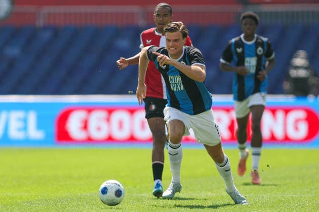 2026-07-11 Feyenoord v Club Brugge - Pre Season Friendly ROTTERDAM, NETHERLANDS - JULY 11: Bjorn Meijer of Club Brugge runs with the ball during the Pre Season Friendly match between Feyenoord and Club Brugge at Stadion Feijenoord on July 11, 2026 in Rotterdam, Netherlands. Rotterdam Stadion Feijenoord Netherlands Content not available for redistribution in The Netherlands directly or indirectly through any third parties. Copyright: xHansxvanxderxValkx