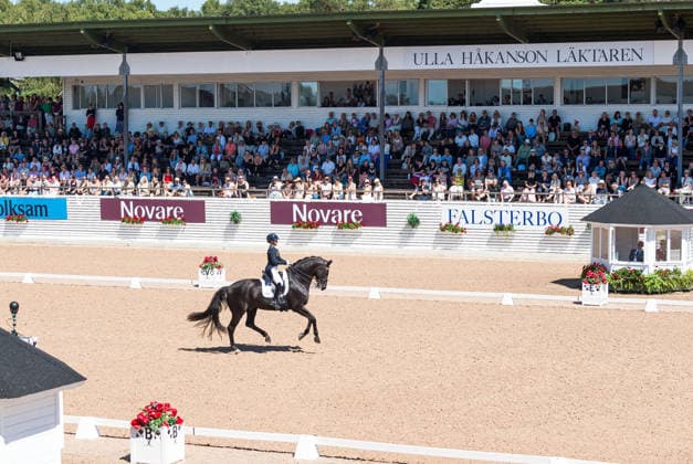 260711 Therese Nilshagen of Sweden with horse Navarro competes in FEI Dressage Nations Cup Grand Prix during the Falsterbo Horse Show on July 11, 2026 in Falsterbo. Photo: Christian Örnberg BILDBYRAN COP 166 CO0710 ridsport equestrian falsterbo horse show ridsportlaget bbeng fei dressage nations cup grand prixsverige sweden *** July 11, 2026: Therese Nilshagen of Sweden, riding Navarro, competes in the FEI Dressage Nations Cup Grand Prix during the Falsterbo Horse Show on July 11, 2026 in Falsterbo. Photo by Christian Örnberg, BILDBYRAN COP 166 CO0710 equestrian sports Falsterbo Horse Show Ridsportlaget BBENG FEI Dressage Nations Cup Grand Prix Sweden  Copyright: CHRISTIANxÖRNBERG BB260711CO050