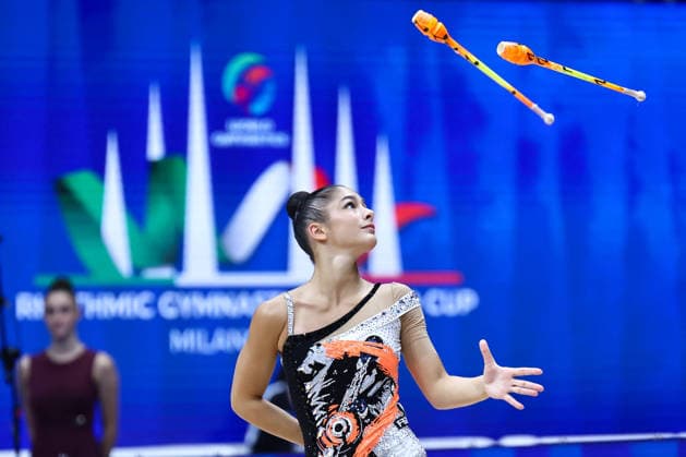 OTHER - Gymnastics - Rhythmic gymnastics, Rhythmische Sportgymnastik, RSG - 2026 FIG World Cup Photo by IPA ABACAPRESS.COM86593107 - Sofia RAFFAELI (ITA) during the Rhythmic Gymnastics World Cup Final at the Unipol Forum, Milan, Italy, on July 11, 2026, during the Rhythmic Gymnastics - FIG World Cup 2026, Gymnastics in Assago (MI), Italy, July 11, 2026 Assago (MI) Italy  Copyright: xIPAxSport ABACAx