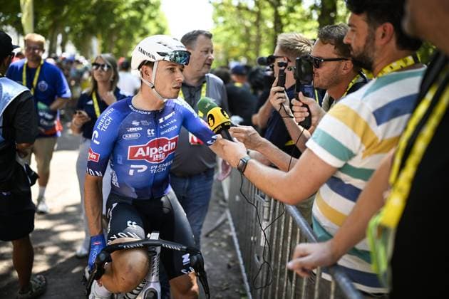 Belgian Jasper Philipsen of Alpecin-Premier Tech pictured at the start of stage 8 of the 2026 Tour de France cycling race, a stage of 182km from Perigueux to Bergerac, on Saturday 11 July 2026. The 113th edition of the Tour de France starts on Saturday 4 July in Barcelona, Spain, and will finish in Paris, France on the 26th of July. JASPERxJACOBS  x180926336x