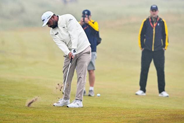 Scottish Open Day Three JJ Spaun plays his second shot on hole 4 on Day Three of the Genesis Scottish Open 2026 at The Renaissance Club, North Berwick 11 07 2026 UK Newspapers OUT Copyright: xJamiexJohnstonx FIL-23616-0016