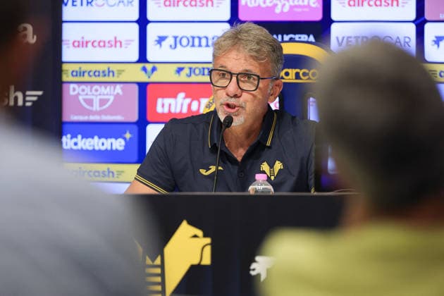 SOCCER - Other - Introduction of Marco Baroni, the new coach of Hellas Verona FC Photo by IPA ABACAPRESS.COM86593677 - Marco Baroni, the new head coach of Hellas Verona, during a press conference, PK, Pressekonferenz to introduce the new head coach of Hellas Verona at the Hellas Verona headquarters on July 11, 2026, in Verona, VR. Verona Italy  Copyright: xIPAxSport ABACAx
