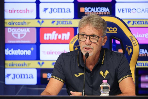 SOCCER - Other - Introduction of Marco Baroni, the new coach of Hellas Verona FC Photo by IPA ABACAPRESS.COM86593679 - Marco Baroni, the new head coach of Hellas Verona, during a press conference, PK, Pressekonferenz to introduce the new head coach of Hellas Verona at the Hellas Verona headquarters on July 11, 2026, in Verona, VR. Verona Italy  Copyright: xIPAxSport ABACAx