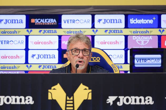 SOCCER - Other - Introduction of Marco Baroni, the new coach of Hellas Verona FC Photo by IPA ABACAPRESS.COM86593688 - Marco Baroni, the new head coach of Hellas Verona, during a press conference, PK, Pressekonferenz to introduce the new head coach of Hellas Verona at the Hellas Verona headquarters on July 11, 2026, in Verona, VR. Verona Italy  Copyright: xIPAxSport ABACAx