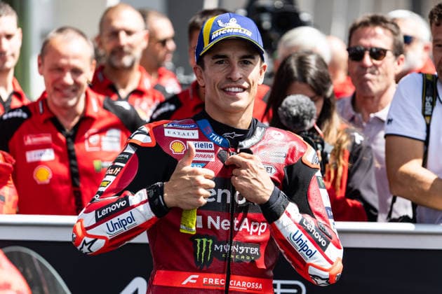 GER, Großer Preis von Deutschland, MotoGP. 11. Lauf, FIM Motorrad-Weltmeisterschaft. 11.07.2026, Sachsenring, Hohenstein-Ernstthal, GER, Großer Preis von Deutschland, MotoGP. 11. Lauf, FIM Motorrad-Weltmeisterschaft. Pole sitter 93, Marc Marquez, Ducati Lenovo Team Â Foto: Alexander Trienitz Hohenstein-Ernstthal Sachsenring Sachsen Deutschland *** GER, German Grand Prix, MotoGP Round 11, FIM Motorcycle World Championship, July 11, 2026, Sachsenring, Hohenstein Ernstthal, GER, German Grand Prix, MotoGP Round 11, FIM Motorcycle World Championship Pole sitter 93, Marc Marquez, Ducati Lenovo Team Photo by Alexander Trienitz Hohenstein Ernstthal Sachsenring Saxony Germany