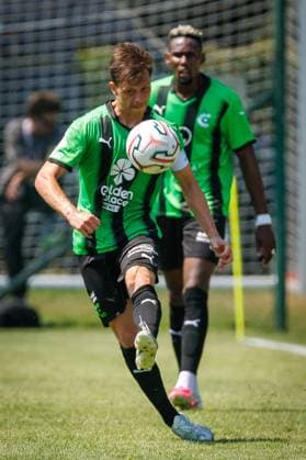 Cercle s Hannes Van der Bruggen pictured in action during a friendly soccer game between first division soccer team Cercle Brugge and Lommel SK, on Saturday 11 July 2026 in Brugge, in preparation of the upcoming 2026-2027 Belgian first division soccer season. KURTxDESPLENTER  x180928644x