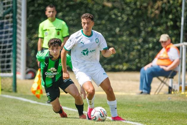 Cercle s Heriberto Jurado pictured in action during a friendly soccer game between first division soccer team Cercle Brugge and Lommel SK, on Saturday 11 July 2026 in Brugge, in preparation of the upcoming 2026-2027 Belgian first division soccer season. KURTxDESPLENTER  x180928704x
