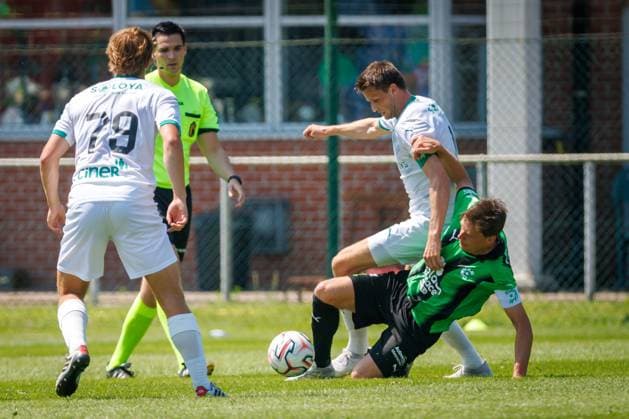 Cercle s Hannes Van der Bruggen pictured in action during a friendly soccer game between first division soccer team Cercle Brugge and Lommel SK, on Saturday 11 July 2026 in Brugge, in preparation of the upcoming 2026-2027 Belgian first division soccer season. KURTxDESPLENTER  x180928707x