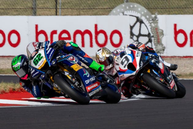 RECORD DATE NOT STATED 11th July 2026: Donington Park, Leicestershire, England; Motul FIM World Superbike Championship Donington 2025, Day 2; Stefano Manzi on his GYTR GRT Yamaha WorldSBK Team Yamaha YZF-R1 ahead of Danilo Petrucci on his ROKiT BMW Motorrad WorldSBK Team BMW M1000RR during Free Practice 3 TimxWilliams