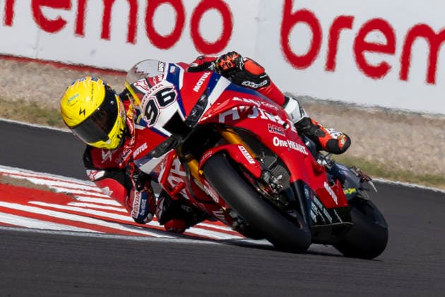 RECORD DATE NOT STATED 11th July 2026: Donington Park, Leicestershire, England; Motul FIM World Superbike Championship Donington 2025, Day 2; Jake Dixon on his Honda HRC Honda CBR1000RR-R during Free Practice 3 TimxWilliams