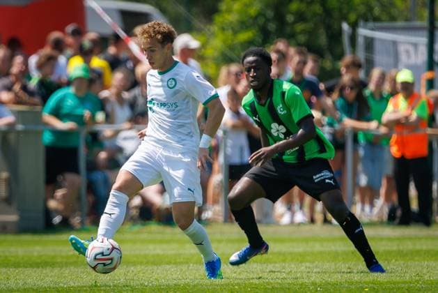 Cercle s Ibrahim Diakite pictured in action during a friendly soccer game between first division soccer team Cercle Brugge and Lommel SK, on Saturday 11 July 2026 in Brugge, in preparation of the upcoming 2026-2027 Belgian first division soccer season. KURTxDESPLENTER  x180929108x