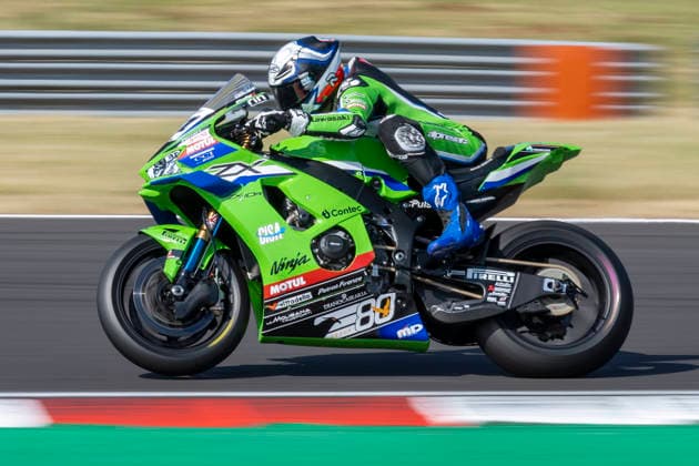 RECORD DATE NOT STATED 11th July 2026: Donington Park, Leicestershire, England; Motul FIM World Superbike Championship Donington 2025, Day 2; Garrett Gerloff on his Kawasaki WorldSBK Team Kawasaki Ninja ZX-10RR during Free Practice 3 TimxWilliams