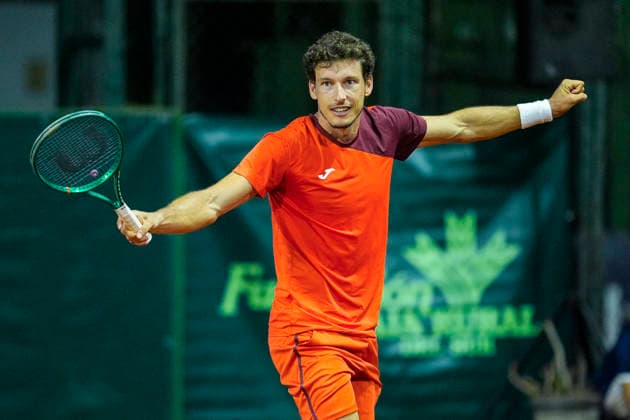 July 11, 2026, Huelva, Huelva, SPAIN: Pablo Carreno celebrate the victory against Inaki Montes during their menÃ¢â‚¬â ¢s singles tennis match 101 Edition of Copa del Rey second SemiFinals at Real Club Recreativo de Tennis on July 10, 2026, in Huelva, Spain. Huelva SPAIN - ZUMAa181 20260711_zaa_a181_013 Copyright: xJoaquinxCorcherox