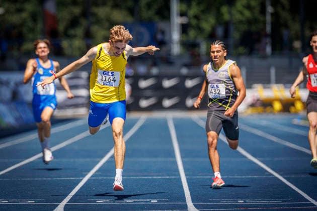 85. Deutsche Meisterschaften U20; Bochum, 11.07.2026 Tjark Schult (LG Flensburg) gewinnt die 400m; 85. Deutsche Meisterschaften U20 am 11.07.2026 im Lohrheidestadion, Bochum (Nordrhein-Westfalen) *** 85th German U20 Championships, Bochum, July 11, 2026: Tjark Schult of LG Flensburg wins the 400m at the 85th German U20 Championships on July 11, 2026, at Lohrheidestadion in Bochum, North Rhine-Westphalia Copyright: xBEAUTIFULxSPORTS B.Hoffmannx
