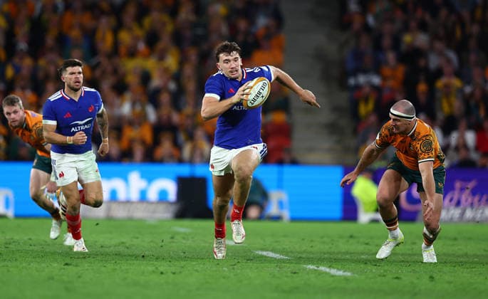 RUGBY AUSTRALIA FRANCE, Fabien Brau-Boirie of France in action during the 2026 Nations Championship Rugby Test between Australia and France at Suncorp Stadium in Brisbane, Saturday, July 11, 2026. ( NO ARCHIVING, EDITORIAL USE ONLY BRISBANE QUEENSLAND Australia  Copyright: xx 20260711124939895130