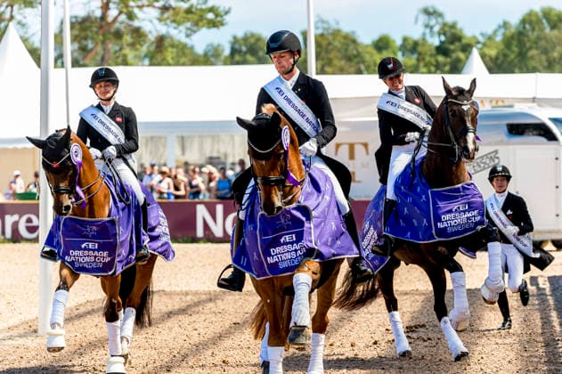 260711 The Danish team celebrates after FEI Dressage Nations Cup Grand Prix during the Falsterbo Horse Show on July 11, 2026 in Falsterbo. Photo: Christian Örnberg BILDBYRAN COP 166 CO0710 ridsport equestrian falsterbo horse show ridsportlaget bbeng FEI Dressage Nations Cup Grand Prix jubel *** July 11, 2026 The Danish team celebrates after the FEI Dressage Nations Cup Grand Prix during the Falsterbo Horse Show on July 11, 2026 in Falsterbo. Photo by Christian Örnberg, BILDBYRAN COP 166 CO0710 equestrian sports Falsterbo Horse Show the equestrian team bbeng FEI Dressage Nations Cup Grand Prix celebration  Copyright: CHRISTIANxÖRNBERG BB260711CO115