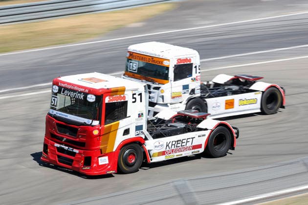 Bjorn Tijhuis (NED) DAF (51), Truckracingteam Kreeft und Erwin Kleinnagelvoort (NED) Scania (15), Kleinnagelvoort , Deutschland, Motorsport, Int. Shell ADAC Truck Grand Prix, TGP Truck-Grand-Prix Meisterschaft, Race 3, 2026, 11.07.2026, Nürburg Nürburgring Deutschland *** Bjorn Tijhuis (NED) DAF 51, Truckracingteam Kreeft, and Erwin Kleinnagelvoort (NED) Scania 15, Kleinnagelvoort, Germany, Motorsports, Int Shell ADAC Truck Grand Prix, TGP Truck Grand Prix Championship, Race 3, 2026, July 11, 2026, Nürburg, Nürburgring, Germany Copyright: xGrantxHubbsx