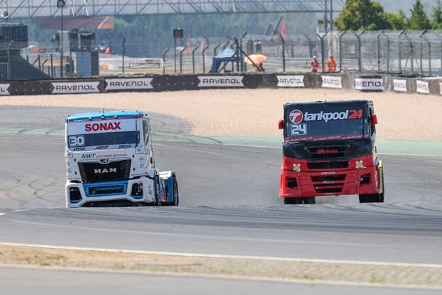 Sascha Lenz (GER) MAN (30), SL Trucksport und Steffen Faas (GER) Freightliner (24), tankpool24 Racing , Deutschland, Motorsport, Int. Shell ADAC Truck Grand Prix, TGP Truck-Grand-Prix Meisterschaft, Race 3, 2026, 11.07.2026, Nürburg Nürburgring Deutschland *** Sascha Lenz GER MAN 30, SL Trucksport, and Steffen Faas GER Freightliner 24, tankpool24 Racing, Germany, Motorsports, Int Shell ADAC Truck Grand Prix, TGP Truck Grand Prix Championship, Race 3, 2026, July 11, 2026, Nürburgring, Germany Copyright: xGrantxHubbsx