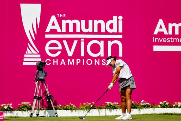 EVIAN-LES-BAINS, FRANCE - 11.07.2026: Haeran Ryu (KOR) of The Amundi Evian Championship at the Evian Resort Golf Club on July 11, 2026 in Evian-les-Bains, France.