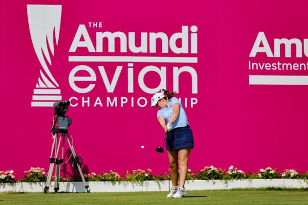 EVIAN-LES-BAINS, FRANCE - 11.07.2026: Lottie Woad (ENG) of The Amundi Evian Championship at the Evian Resort Golf Club on July 11, 2026 in Evian-les-Bains, France.