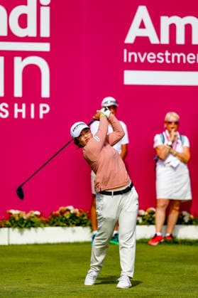 EVIAN-LES-BAINS, FRANCE - 11.07.2026: Mao Saigo (JPN) of The Amundi Evian Championship at the Evian Resort Golf Club on July 11, 2026 in Evian-les-Bains, France.