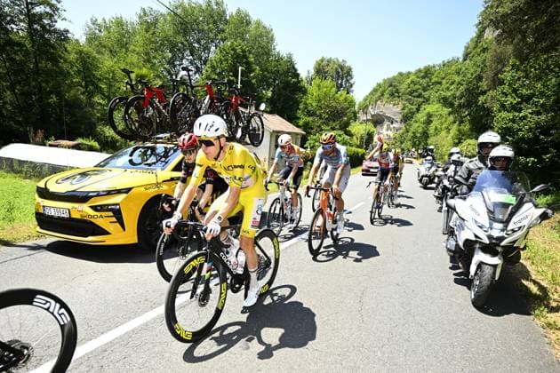 Slovenian Tadej Pogacar of UAE Team Emirates XRG pictured in action during the stage 8 of the 2026 Tour de France cycling race, a stage of 182km from Perigueux to Bergerac, on Saturday 11 July 2026. The 113th edition of the Tour de France starts on Saturday 4 July in Barcelona, Spain, and will finish in Paris, France on the 26th of July. TOMASxSISKxPOOL  x180934519x