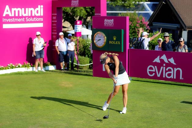 EVIAN-LES-BAINS, FRANCE - 11.07.2026: Kajsa Arwefjall (SWE) of The Amundi Evian Championship at the Evian Resort Golf Club on July 11, 2026 in Evian-les-Bains, France.