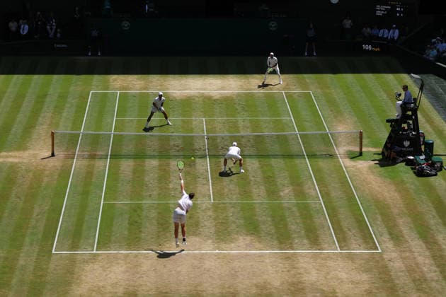 RECORD DATE NOT STATED 11th July 2026; All England Lawn Tennis and Croquet Club, London, England; Wimbledon Tennis Tournament, Day Thirteen; View of Centre Court of the Gentlemen& x2019;s Doubles Final between Harri Heliovaara (FIN) and Henry Patten (GBR) vs Marcelo Arevalo (ARG) and Mate Pavic (CRO) JohnxPatrickxFletcher