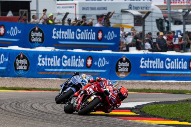 GER, Großer Preis von Deutschland, MotoGP. 11. Lauf, FIM Motorrad-Weltmeisterschaft. 11.07.2026, Sachsenring, Hohenstein-Ernstthal, GER, Großer Preis von Deutschland, MotoGP. 11. Lauf, FIM Motorrad-Weltmeisterschaft. 93, Marc Marquez, Ducati Lenovo Team, 73, Alex Marquez, BK8 Gresini Racing MotoGP Â Foto: Alexander Trienitz Hohenstein-Ernstthal Sachsenring Sachsen Deutschland *** GER, German Grand Prix, MotoGP Round 11, FIM Motorcycle World Championship, July 11, 2026, Sachsenring, Hohenstein Ernstthal, GER, German Grand Prix, MotoGP Round 11, FIM Motorcycle World Championship 93, Marc Marquez, Ducati Lenovo Team, 73, Alex Marquez, BK8 Gresini Racing MotoGP Photo by Alexander Trienitz Hohenstein Ernstthal Sachsenring Saxony Germany