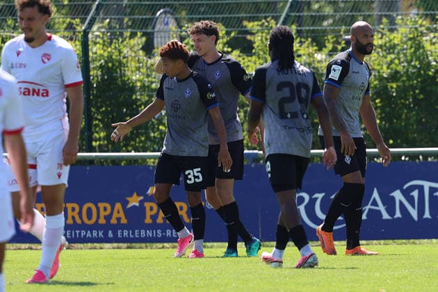 11.07.2026, xrekx, Fussball Testspiel, SV Waldhof Mannheim - FC Thun v.l. Djayson Eduardo Cardoso Mendes (SV Waldhof Mannheim) erzielt das Tor, Treffer, scores the goal zum 0:1 (DFL DFB REGULATIONS PROHIBIT ANY USE OF PHOTOGRAPHS as IMAGE SEQUENCES and or QUASI-VIDEO) Rust *** July 11, 2026, xrekx, Soccer Friendly Match, SV Waldhof Mannheim vs. FC Thun, Djayson Eduardo Cardoso Mendes of SV Waldhof Mannheim scores the goal, goal, scores the goal to make it 0–1 DFL DFB REGULATIONS PROHIBIT ANY USE OF PHOTOGRAPHS as IMAGE SEQUENCES and or QUASI-VIDEO Rust
