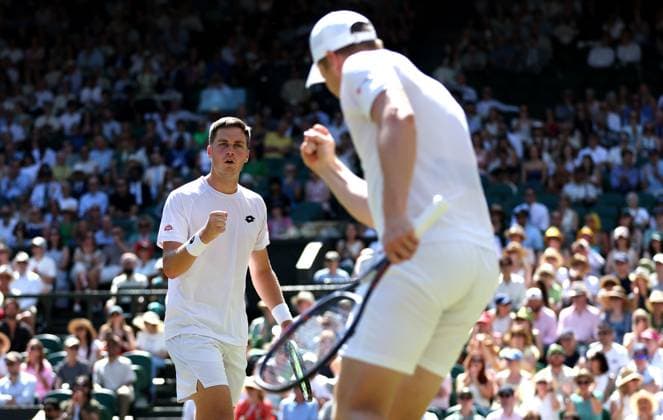 Harri Heliovaara and Henry Patten celebrate during the Gentleman s Doubles final Wimbledon Tennis Championships, Day 13, The All England Lawn Tennis and Croquet Club, London, UK - 11 Jul 2026London The All England Lawn Tennis and United Kingdom  Copyright: xKieranxMcManus Shutterstockx 16981032bp