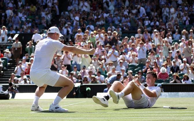 Harri Heliovaara and Henry Patten celebrate winning the Gentleman s Doubles final Wimbledon Tennis Championships, Day 13, The All England Lawn Tennis and Croquet Club, London, UK - 11 Jul 2026London The All England Lawn Tennis and United Kingdom  Copyright: xKieranxMcManus Shutterstockx 16981032bm