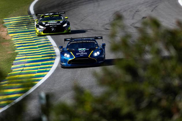 FIA WEC - 6 HOURS OF SAO PAULO 2026 27 DRUDI Mattia (ita), JAMES Ian (usa), ROBICHON Zacharie (can), Heart of Racing Team, Aston Martin Vantage AMR GT3 Evo 27, LM GT3, action during the 6 Hours of Sao Paulo 2026, 4th round of the 2026 FIA World Endurance Championship, from July 10 to 12, 2026 on the Interlagos Circuit in Sao Paulo, Brazil -  Copyright: xJoaoxFilipex