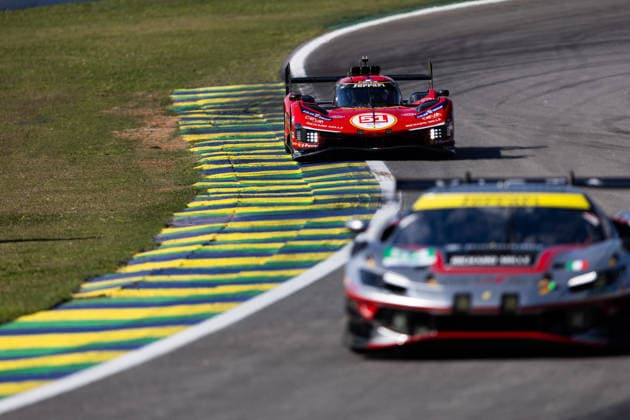 FIA WEC - 6 HOURS OF SAO PAULO 2026 51 CALADO James (gbr), GIOVINAZZI Antonio (ita), PIER GUIDI Alessandro (ita), Ferrari AF Corse, Ferrari 499P 51, Hypercar, action during the 6 Hours of Sao Paulo 2026, 4th round of the 2026 FIA World Endurance Championship, from July 10 to 12, 2026 on the Interlagos Circuit in Sao Paulo, Brazil -  Copyright: xJoaoxFilipex