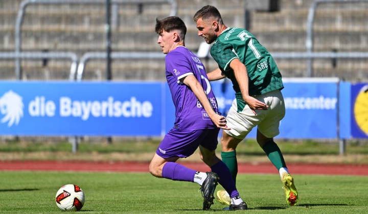 11.07.2026 - Fussball - Saison 2026 2027 - Testspiel Freundschaftsspiel - FC Eintracht Bamberg - SpVgg Greuther Fürth ( Kleeblatt ) - - Sportfoto Zink - xwoxzix - regulations prohibit any use of photographs as image sequences and or quasi-video - only for editorial use - Luca Auer (5, FC Eintracht Bamberg ) Dennis Srbeny (7, SpVgg Greuther Fürth ) *** July 11, 2026 Soccer Season 2026–2027 Exhibition Match Friendly Match FC Eintracht Bamberg vs. SpVgg Greuther Fürth Kleeblatt Sports Photo by Zink xwoxzix; regulations prohibit any use of photographs as image sequences and or quasi-video; for editorial use only. Luca Auer 5, FC Eintracht Bamberg; Dennis Srbeny 7, SpVgg Greuther Fürth