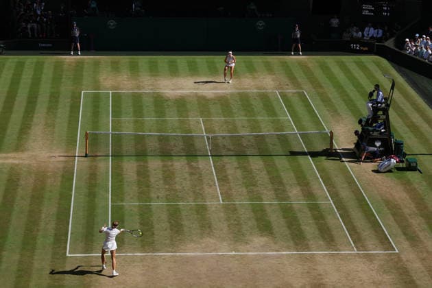 RECORD DATE NOT STATED 11th July 2026; All England Lawn Tennis and Croquet Club, London, England; Wimbledon Tennis Tournament, Day Thirteen; Karolina Muchova (CZE) with a forehand shot to Linda Noskova (CZE) inside Centre Court JohnxPatrickxFletcher