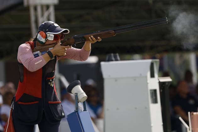 IPA86600731 - Neeru Neeru of India competes on day five of the ISSF World Cup Shotgun event at the Concaverde Shooting Range on July 11, 2026, in Lonato del Garda, Italy.  Copyright: xRichardxMorgano IPAxSportx xx 86600731