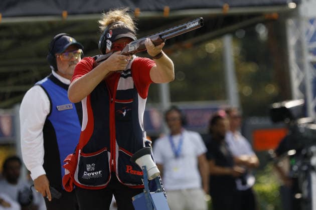 OTHER - Shooting - ISSF World Cup Shotgun Photo by IPA ABACAPRESS.COM86600733 - Carole Cormenier of France competes on day five of the ISSF World Cup Shotgun event at the Concaverde Shooting Range on July 11, 2026, in Lonato del Garda, Italy. Lonato del Garda Italy  Copyright: xIPAxSport ABACAx