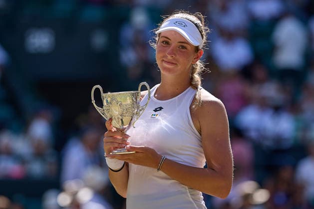 July 11, 2026, London, London, Great Britain: Anna Pushkareva with her trophy for the singles Champion during the trophy ceremony during The Championships Wimbledon , 11.7.2026 in London (All England Lawn Tennis and Croquet Club), Great Britain Tennis 2026: Grand Slam: The Championships Wimbledon: 13th Day: Girls Singles Final: PUSHKAREVA 5:7 6:3 6:4 SUN  - ZUMAs343 20260711_zsp_s343_052 Copyright: xMathiasxSchulzx